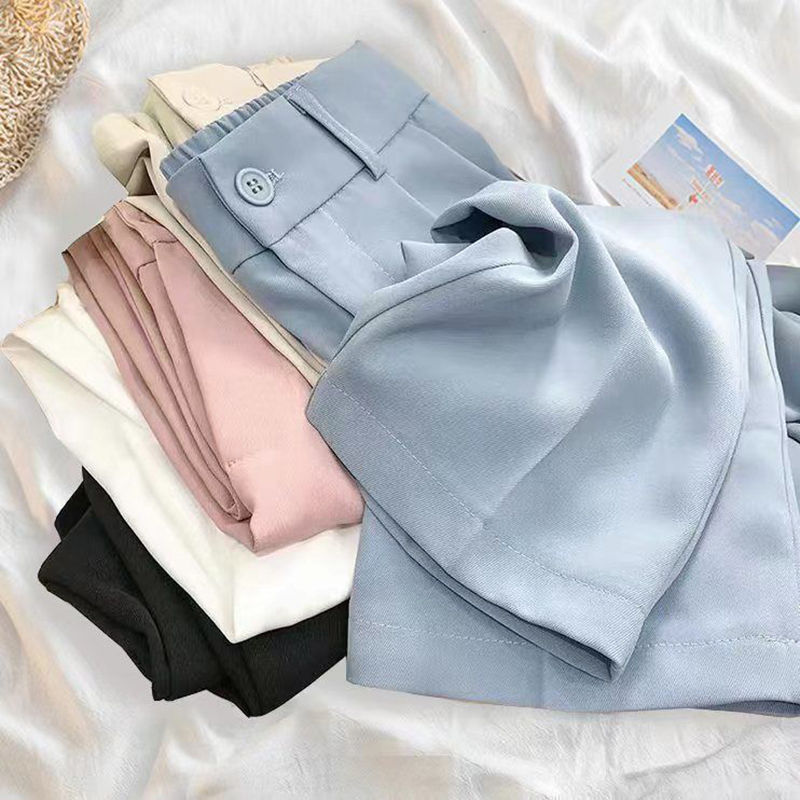 Thumbnail: Women Fashion Suit Pant High Waist Casual Loose Straight Solid Trouser Office L
