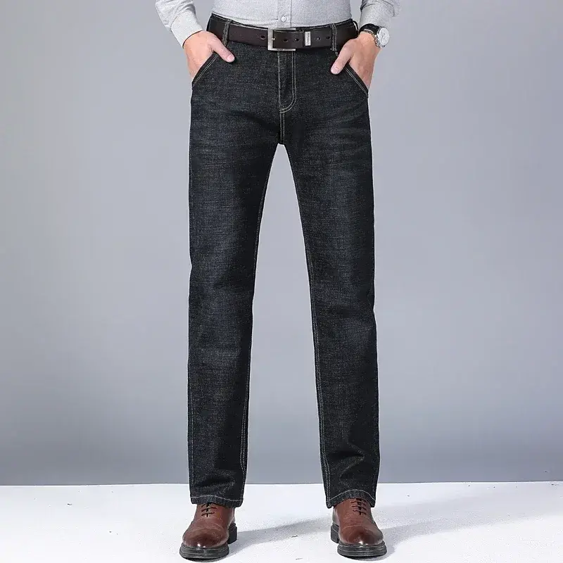 Thumbnail: Autumn and Winter Stretch Men's Jeans Men's Style Straight and Versatile Denim 