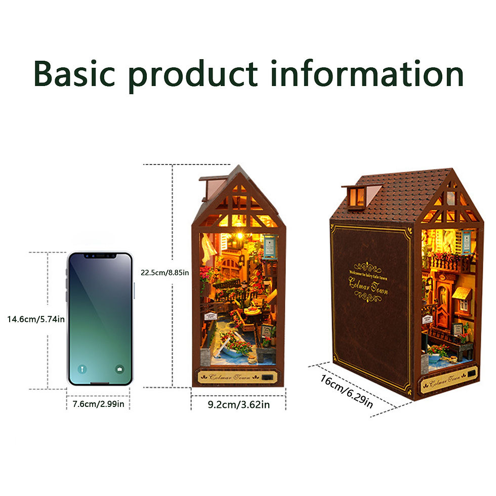Thumbnail: DIY book corner set 3D wooden puzzle furniture and led light DIY mini house mod