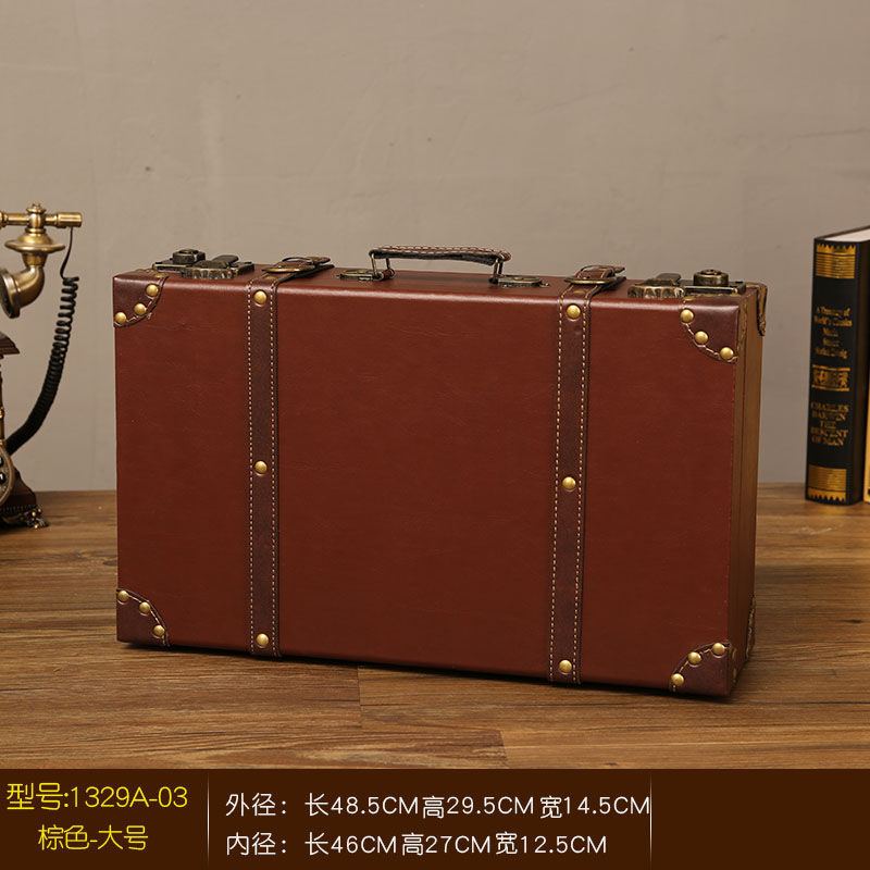 Thumbnail: Luxus Vintage Kofferraum Reise Hand große Koffer Leder gepäck unter Bett Kleidu