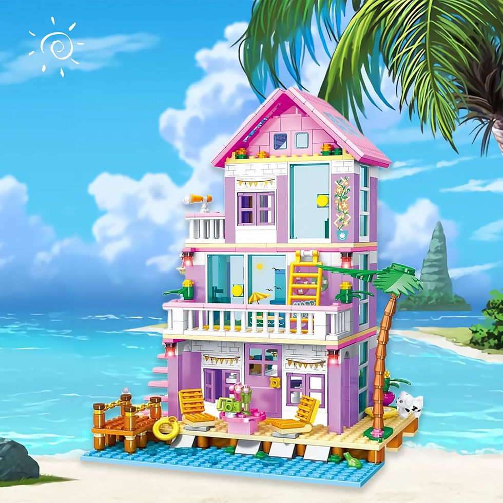 Thumbnail: Building Blocks Girls House - 573 Pieces Seaside Beach Villa Building Set Compa