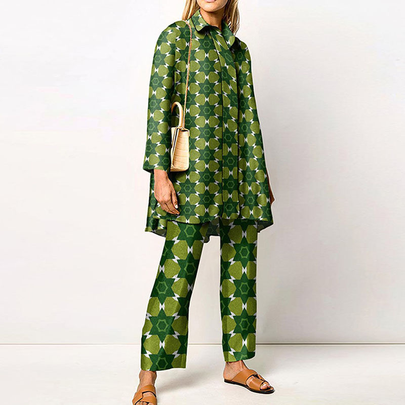 Thumbnail: Damen Streetwear Lose Gerade Passenden Set Frauen Elastische Taille Büro Hosen 