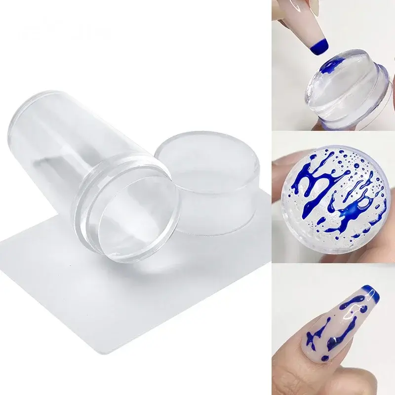 Thumbnail: Silikon Transparent Vorlage Seal Stamper Scraper Französisch Maniküre Platte St