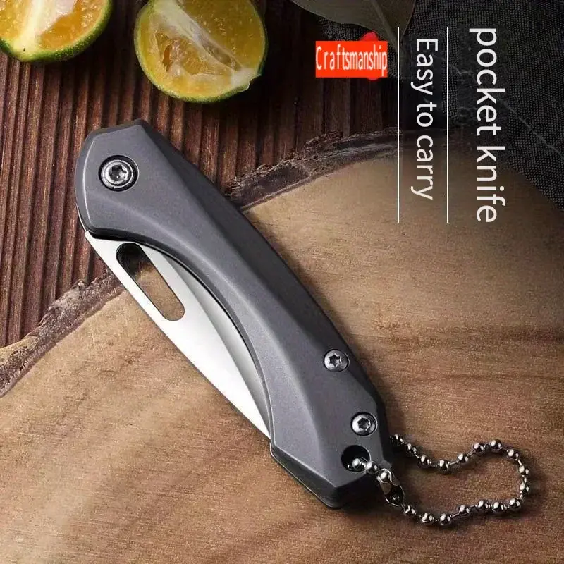 Miniaturbild: Tragbares Taschen klappmesser Edelstahl klinge Schlüssel bund Anhänger Camping 