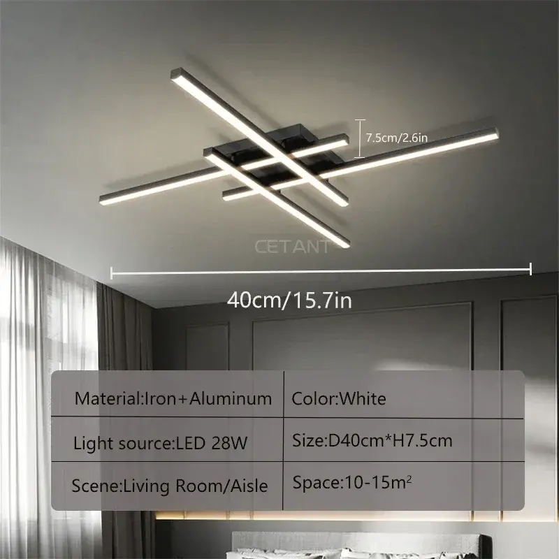 Thumbnail: Moderne LED-Decken leuchte Atmosphäre lange/50cm Lampe für Villa Wohnzimmer Sch
