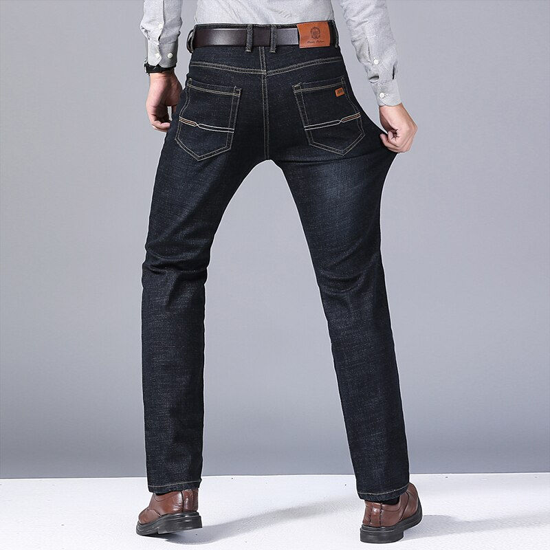 Thumbnail: New Men Classic Jeans Jean Homme Pantalones Hombre Men Mannen Soft Black Biker 