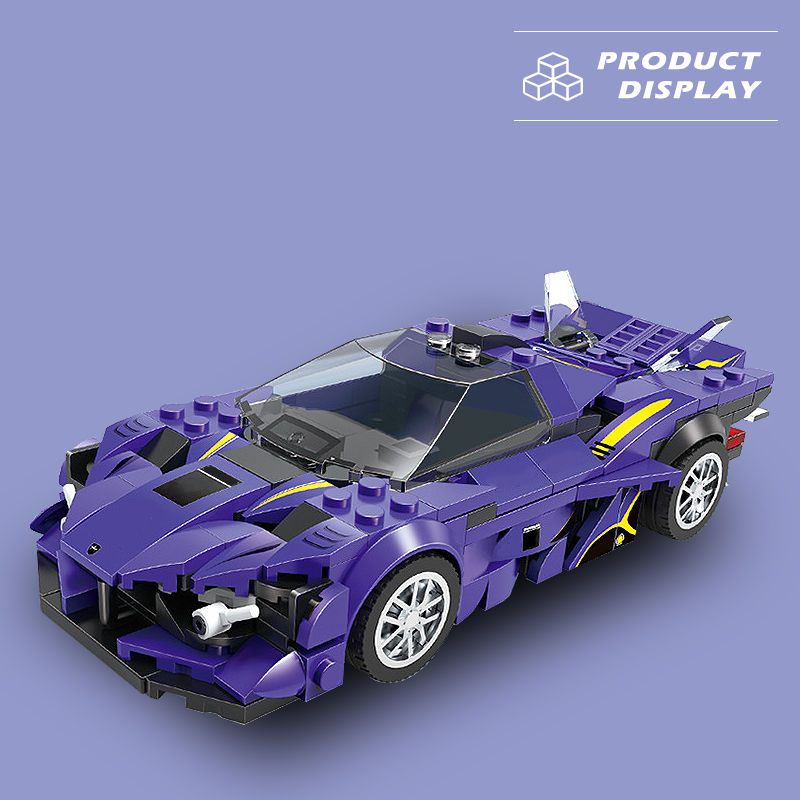 Miniaturbild: Super Racing Sports Mini Car Model Car Building Blocks Mini Car City Assembly B