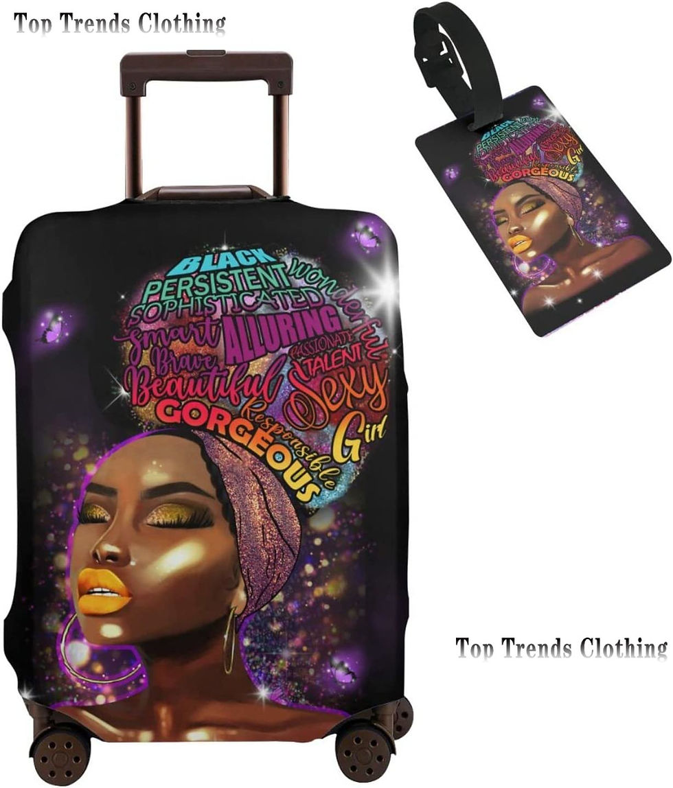 Thumbnail: Reise Koffer Protector African American Mädchen Elastische Schutzhülle Waschbar