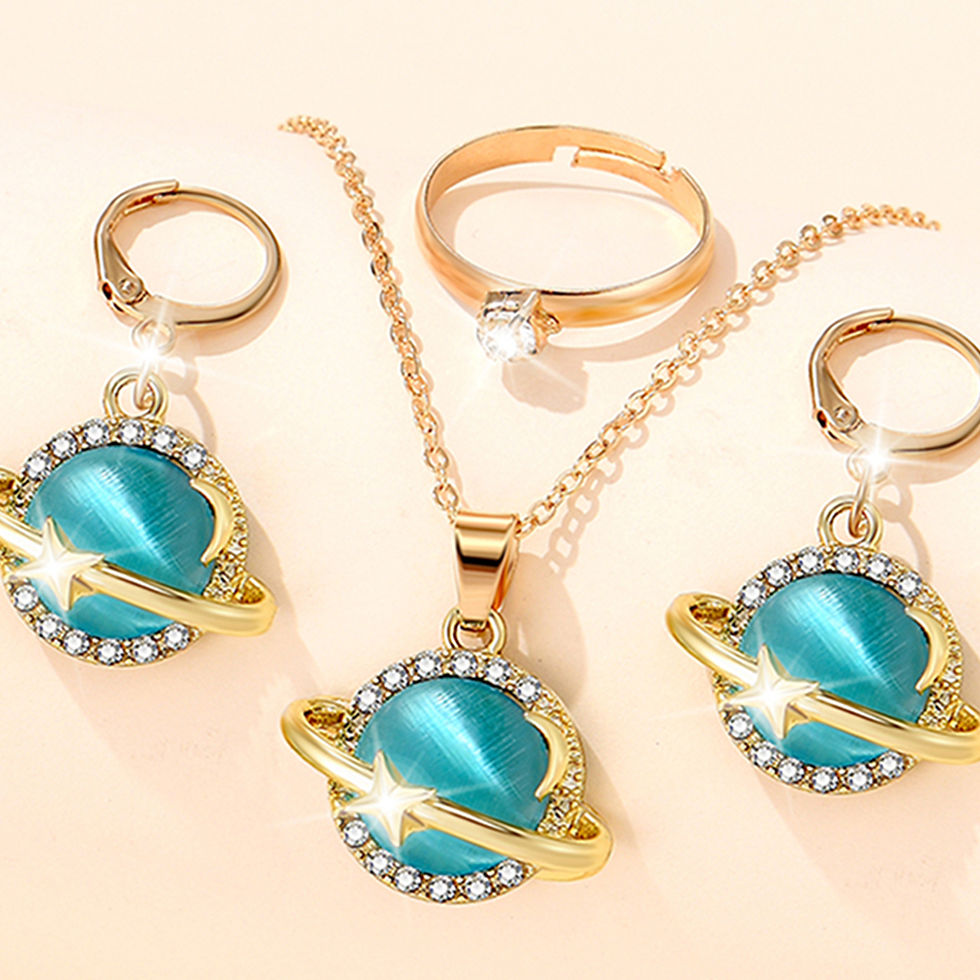 Miniaturbild: 4 Piece Set Of Women European And American Light Luxury Jewelry Necklaces Earri