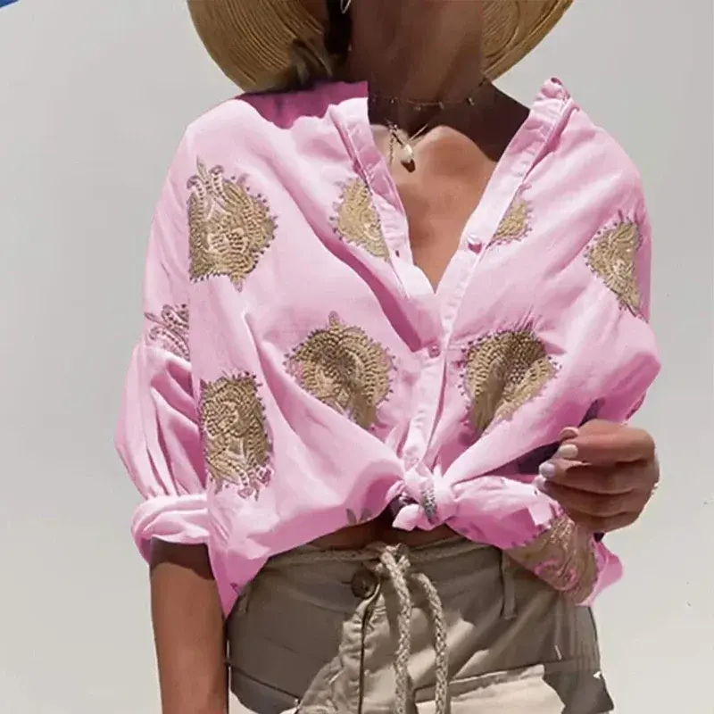 Thumbnail: 2024 Spring Autumn Long Sleeve Single-breasted Cardigan Shirt Women Casual Holi