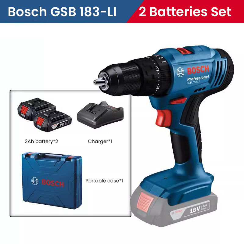 Thumbnail: 3 in 1 elektrische Bohrmaschine bosch gsb183 Schlags ch rauben dreher 18V Akku-