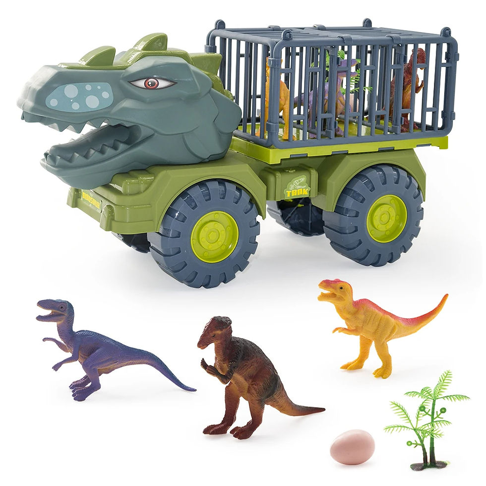 Thumbnail: Spielzeug Dinosaurier Auto LKW Transport Transporter Dinosaurier Tiermodell Tyr