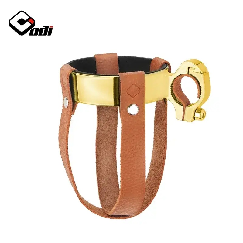 Miniaturbild: Odi Fahrrad lenker Kaffeetasse halter al Leder Wasser flaschen halter Universal