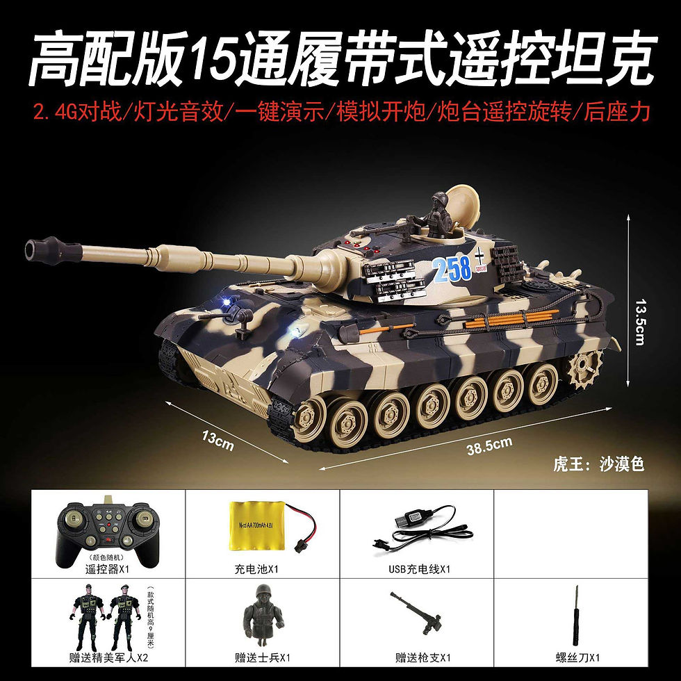 Thumbnail: Bgtoy 1:20 Fernbedienung Tiger King Tracked Tank 350 ° Revolver Rotation simuli