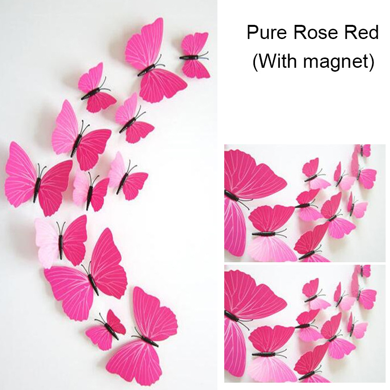 Thumbnail: Free Shipping 12PCS PVC 3D Butterfly Wall Decor Cute Stickers Art DecalHomeDecor