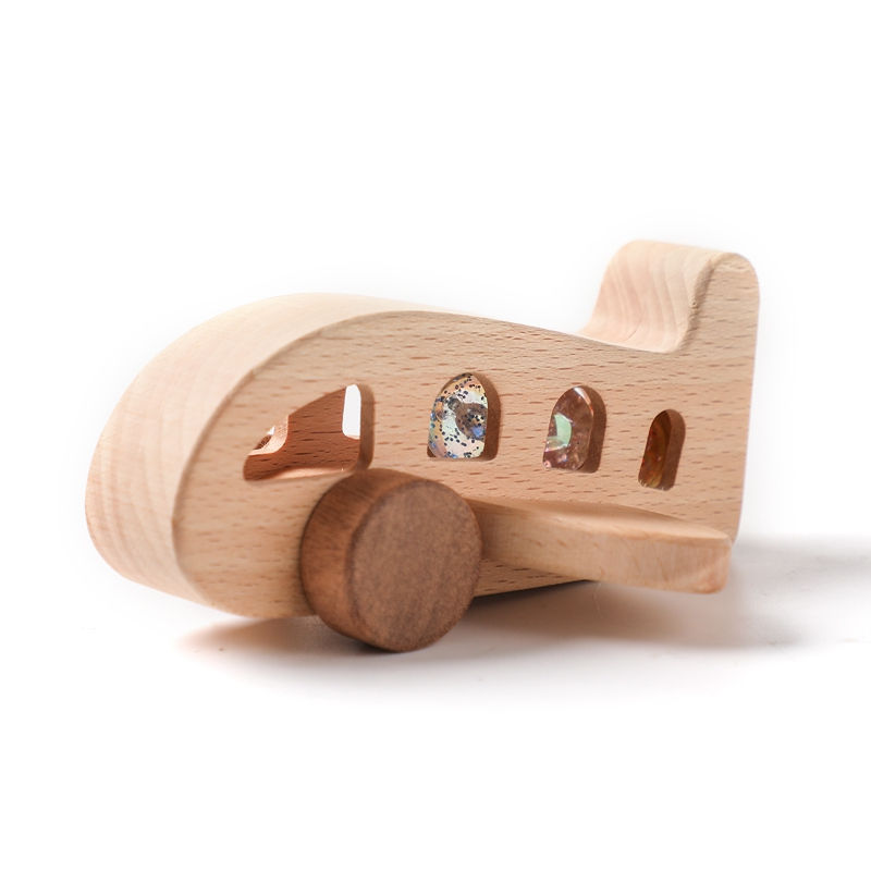 Thumbnail: Baby Holz Montessori Spielzeug Buche Holz Tyranno saurus Rex Dinosaurier Auto B