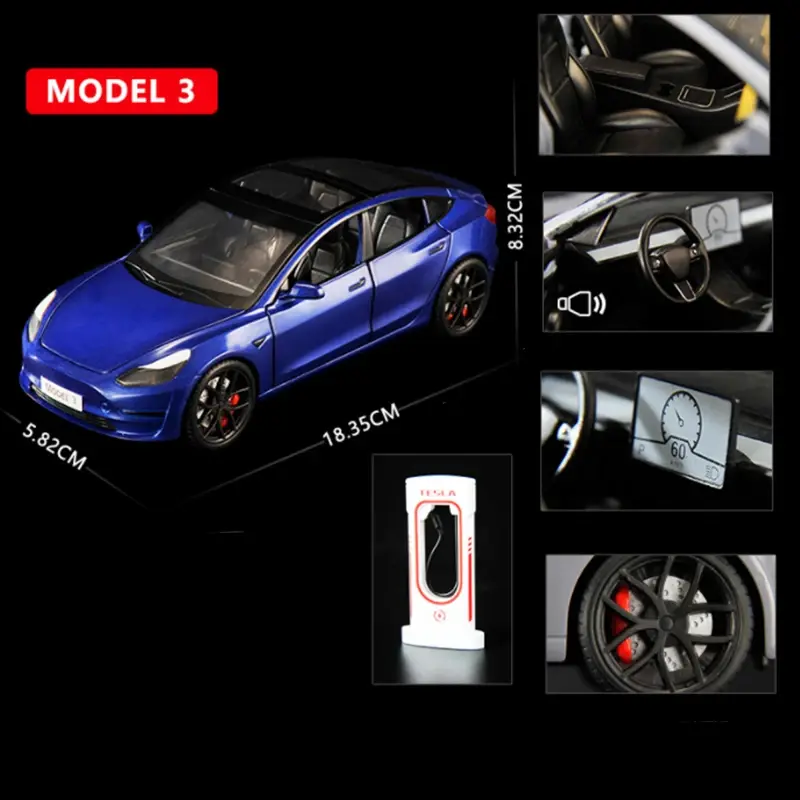 Thumbnail: 1:24 Tesla Modell 3 Autos pielzeug Legierung Druckguss Metall Fahrzeuge Automod