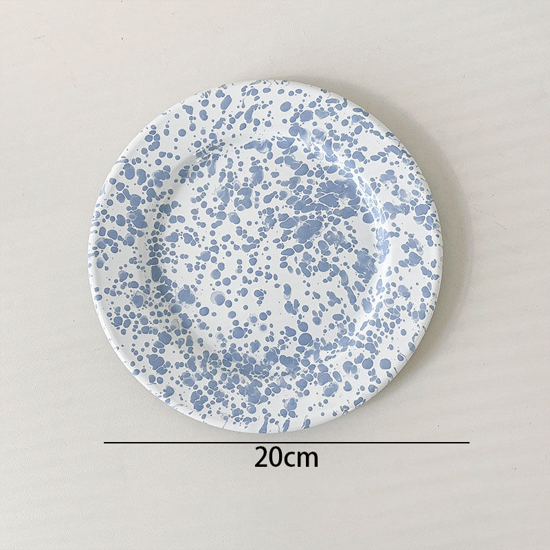 Miniaturbild: Europäische Emaille Teller Set Retro Splash Tinte Hause Gerichte und Platten Se