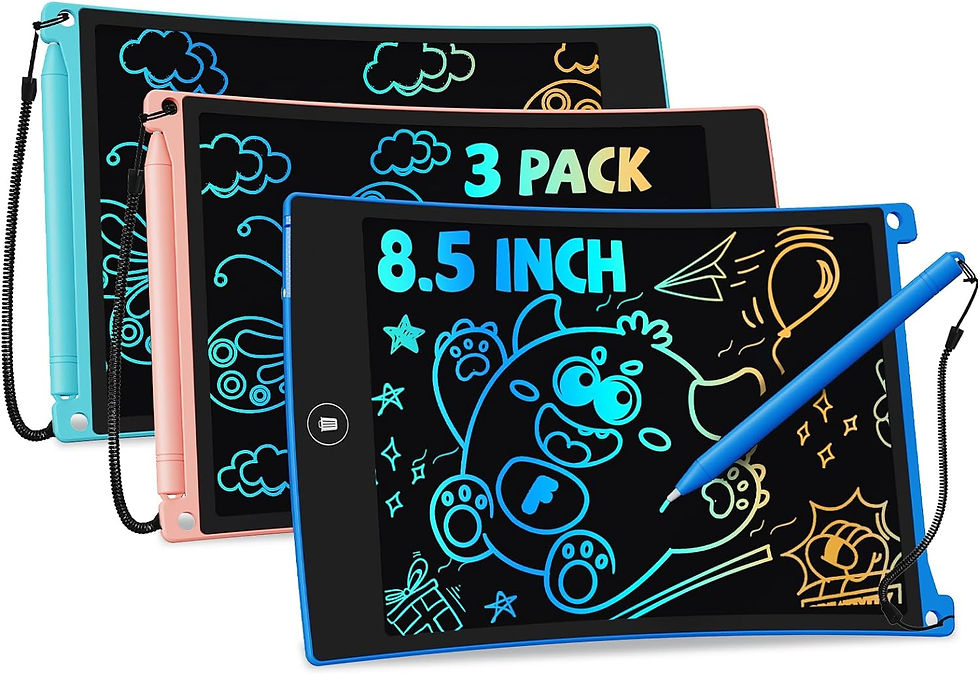 Thumbnail: TEKFUN 2 Pack LCD Writing Tablet with Pen Cord, 8.5in Erasable Doodle Board Mes