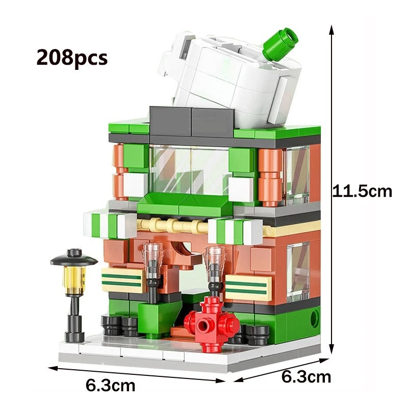 Miniaturbild: DIY Architecture Store Street View Food House Building Blocks Kit Girls Bricks 