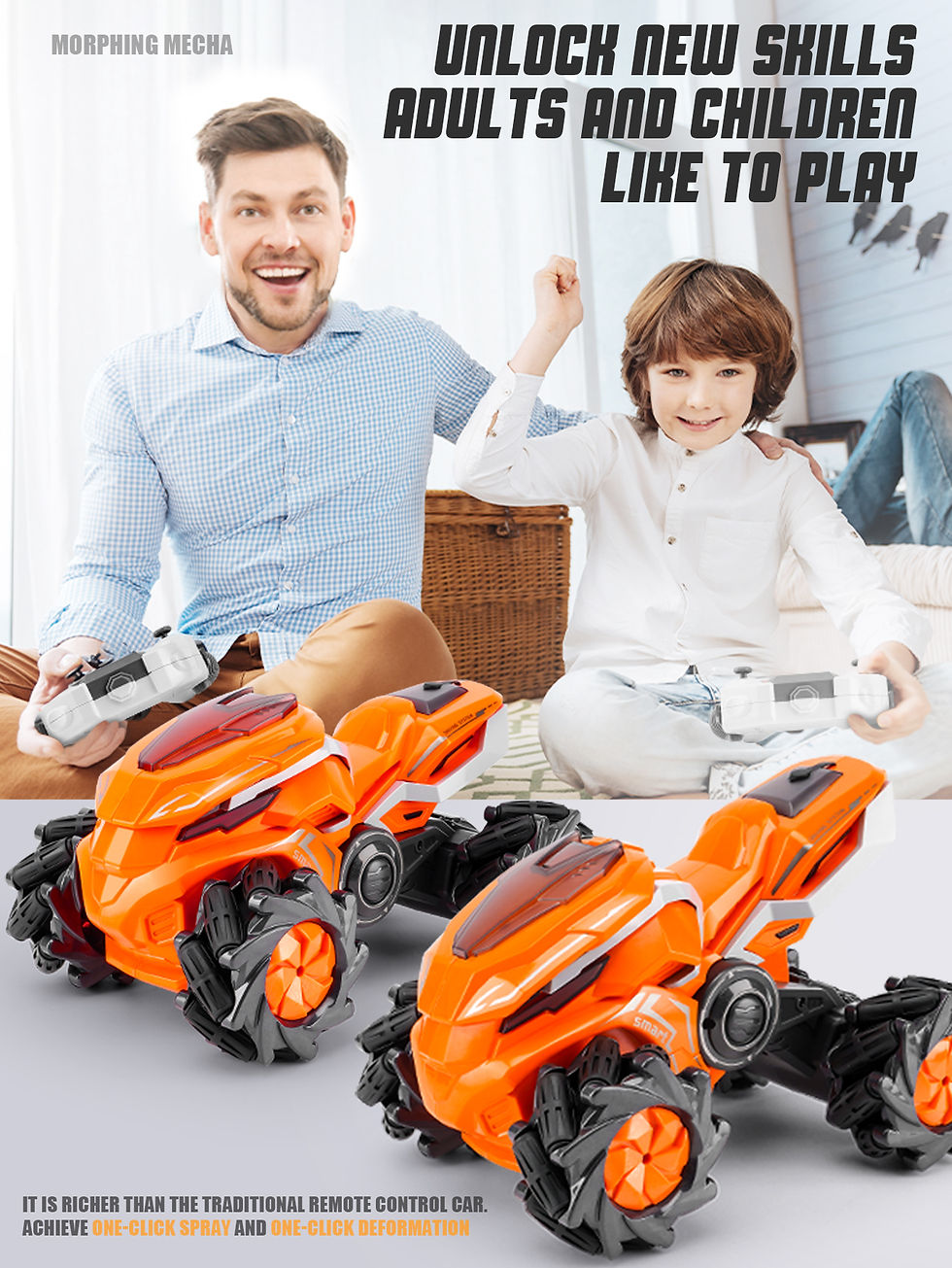 Thumbnail: Großes fern gesteuertes Fahrzeug, Mecha, Gelände verformung fahrzeug, RC-Fernbe