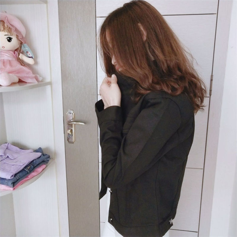 Thumbnail: 2024 Spring Autumn Female Korean Solid Solor Denim Jacket Women's Short Slim To