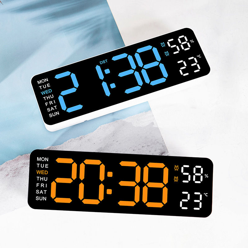 Miniaturbild: USB-betriebene große digitale Wanduhr 9 Zoll Temperatur Luft feuchtigkeit Woche