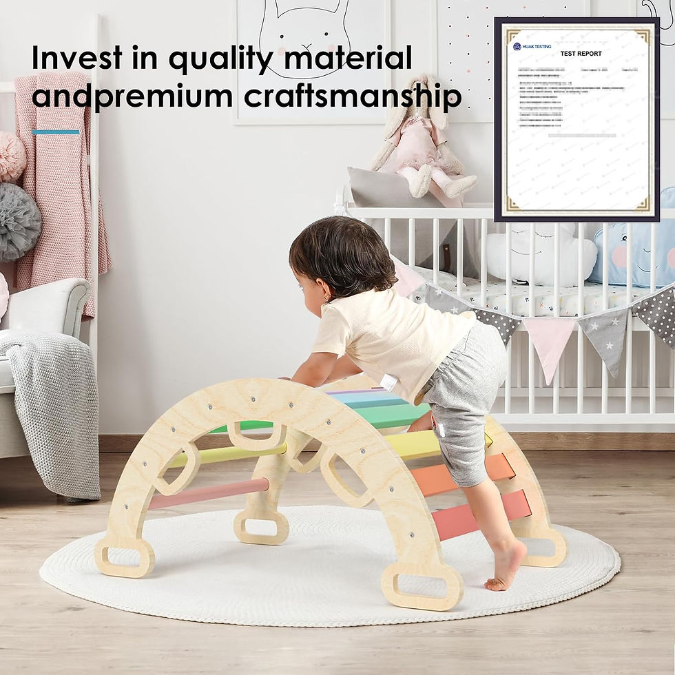 Miniaturbild: Wooden Ladder Arch for Climbing, Rainbow Climbing Toys for Toddlers, Montessori