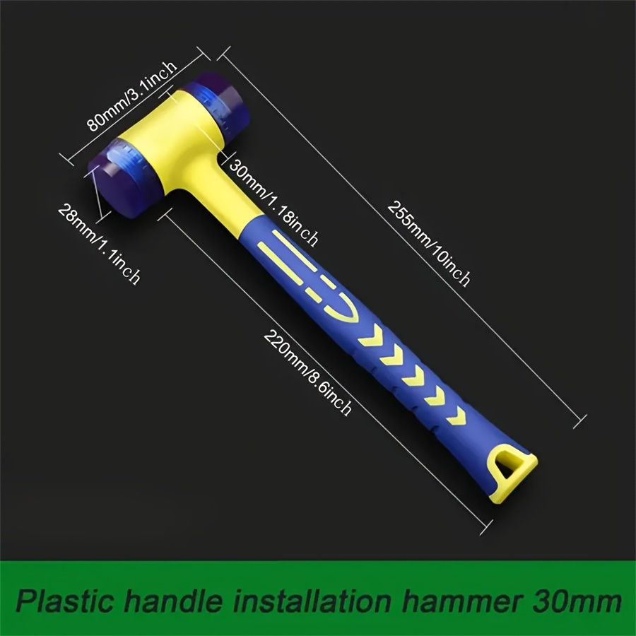 Thumbnail: 1 doppel köpfiger Montage hammer, 25mm Gummi hammer mit Gummi griff, abnehmbare