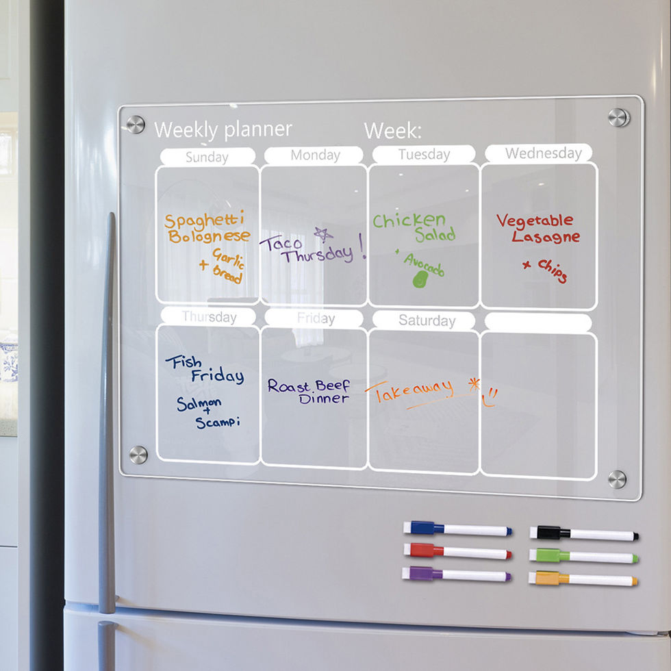 Miniaturbild: Magnet tafel Kalender für Kühlschrank Wochen planer mit 6 Farben Marker klar Ac