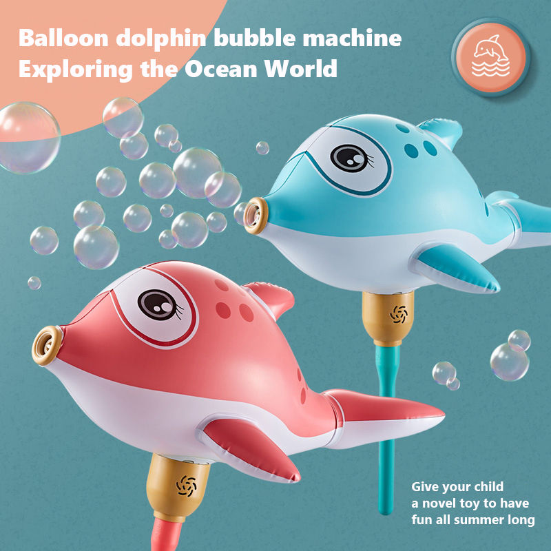 Thumbnail: Inflatable Dolphin with LED light Bubble Gun Electric Cartoon Outdoor Toy Soap 