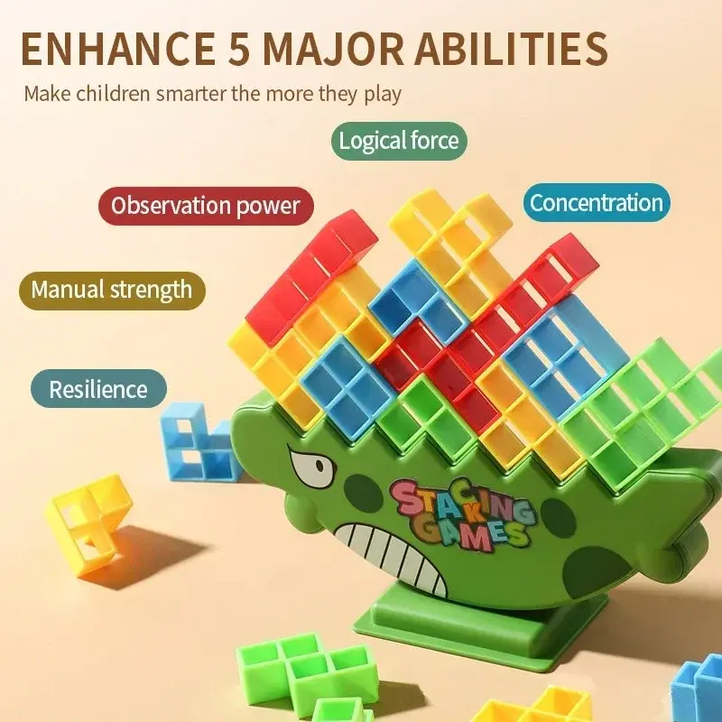 Thumbnail: Stacking Blocks Tetra Tower Balance Game Stacking Building Blocks Puzzle Board 