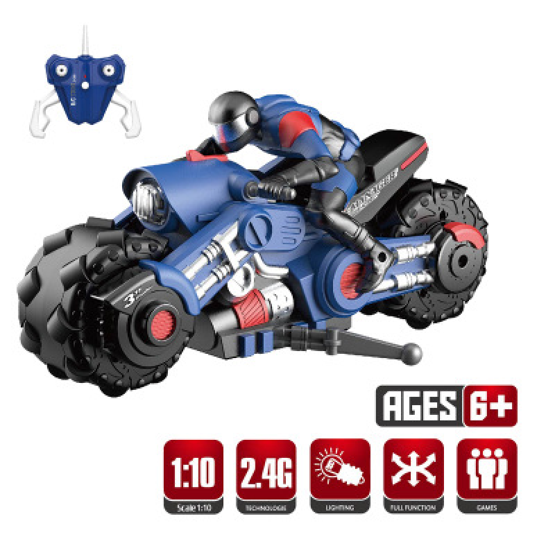 Thumbnail: 1:10 Rc Motorrad Fernbedienung Motorrad Stunt-Auto 360 Grad Kinder Motorrad Ele