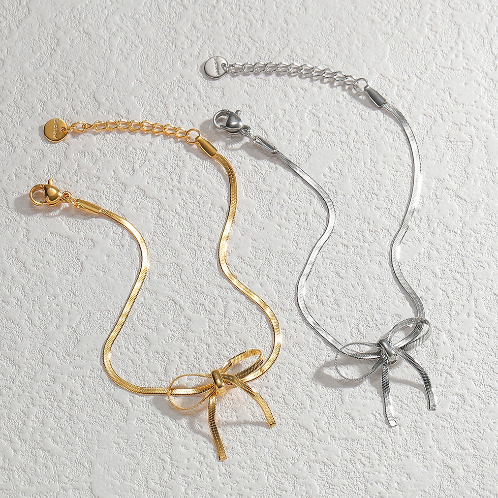 Miniaturbild: 18k Gold Plated Stainless Steel Snake Chain Necklace earring Bracelet set Minim