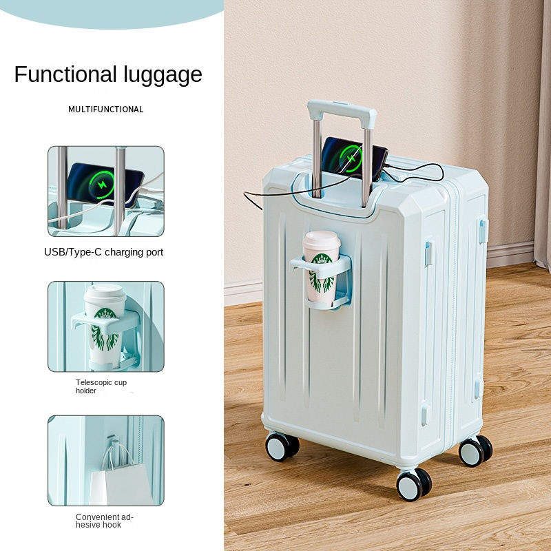 Thumbnail: Ko-ku Koffer weiblich 20 Zoll Boarding Koffer USB/Typ-C Lade wasser becher halt