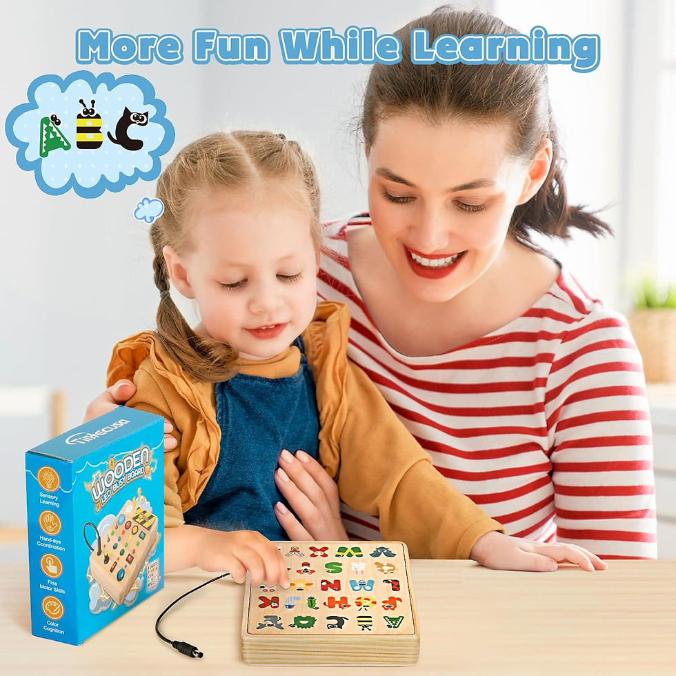 Thumbnail: HONGDDY Busy Board Montessori Toys for Toddler, Wooden Sensory Board Switch Toy