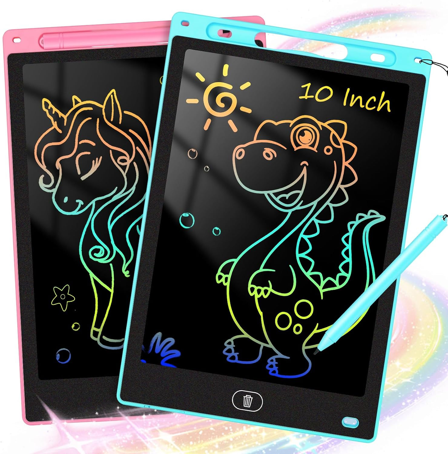 2 Pack LCD Writing Tablet for Kids 10 inch, Preschool Toys for Baby Girl Boy, T