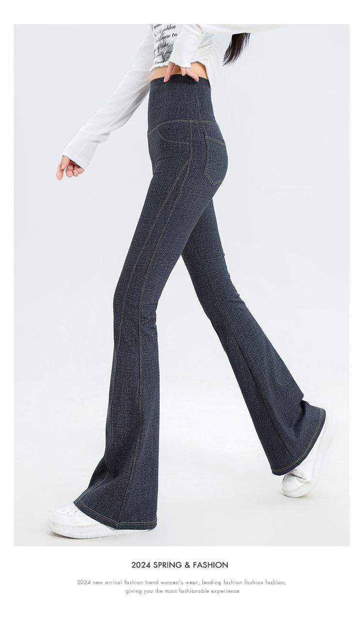 Thumbnail: Straight Jeans Women High Waist Streetwear Light Blue Denim Pants Ladies Wide L