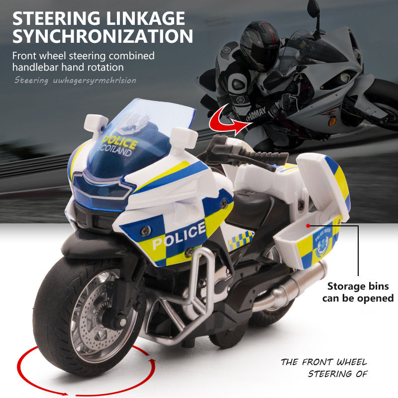 Thumbnail: 1/14 Auto Modell Legierung zurückziehen Motorrad Herren Lokomotive Polizeiauto 
