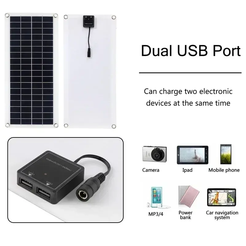 Miniaturbild: 300W Flexible Solar Panel Dual USB Charger for Phone Car Yacht RV
