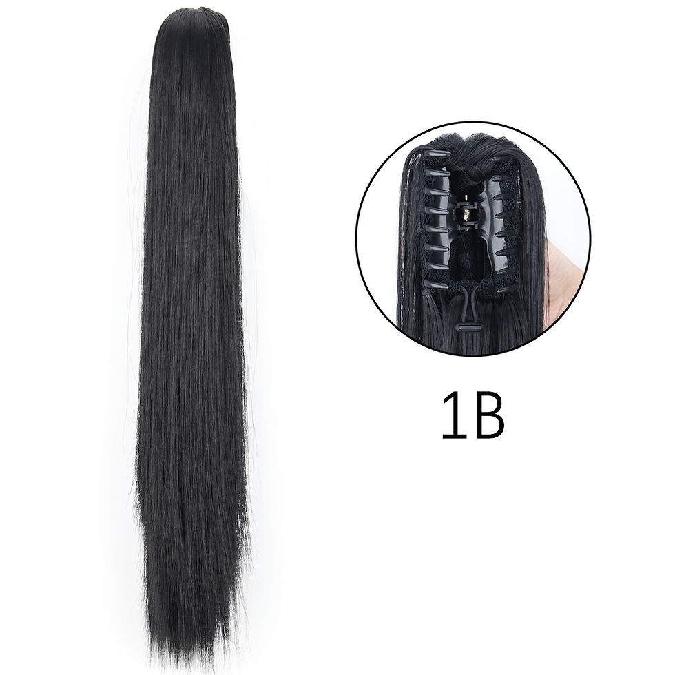 Thumbnail: Synthetische Lange Gerade Klaue Clip Auf Pferdeschwanz-haar Extensions 24Inch W
