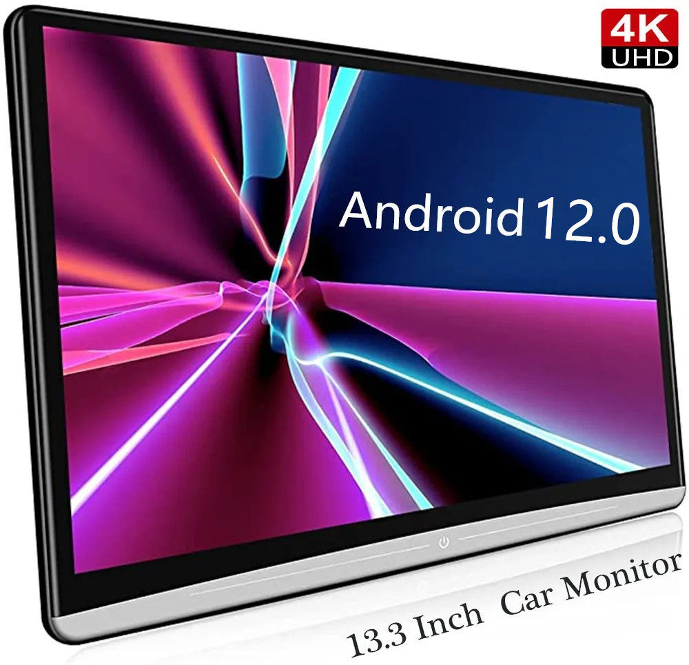 13,3 Zoll Android 12,0 4GB 64GB Auto TV Kopfstütze Monitor 4k 1080p Touchscreen