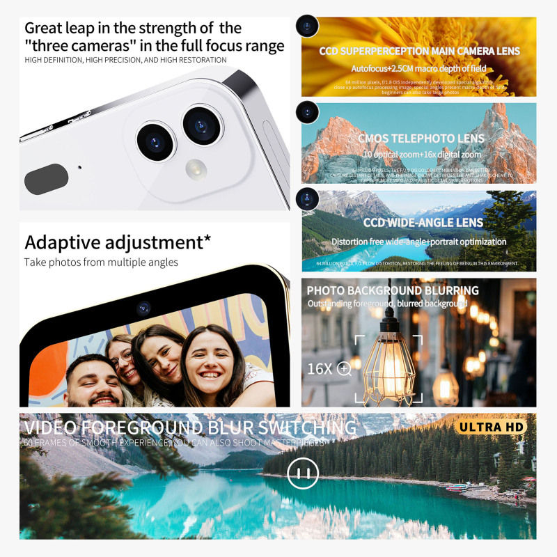 Thumbnail: 4k ccd Digital kamera 64mp digitale Videokamera mit 3 Objektiven 3 "Touch panel