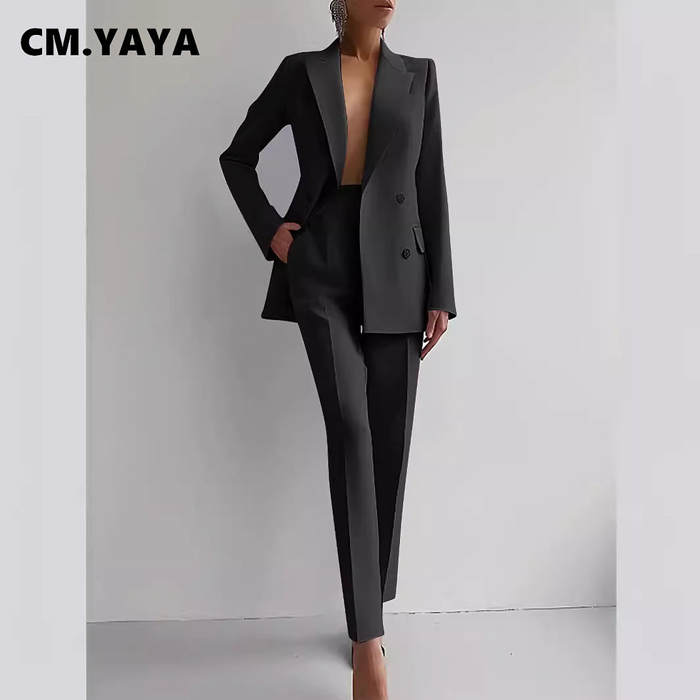 Thumbnail: Cm. yaya eleganter Blazer Anzug und Hose mit weitem Bein zwei zweiteilige Sets 