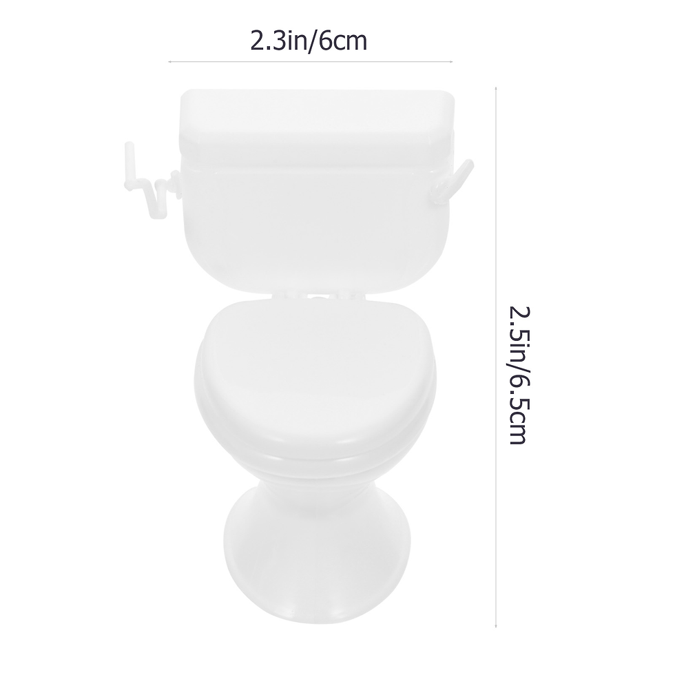 Miniaturbild: 3pcs Dollhouse Miniature Toilets Mini House Bathroom Furniture Toilet Toys
