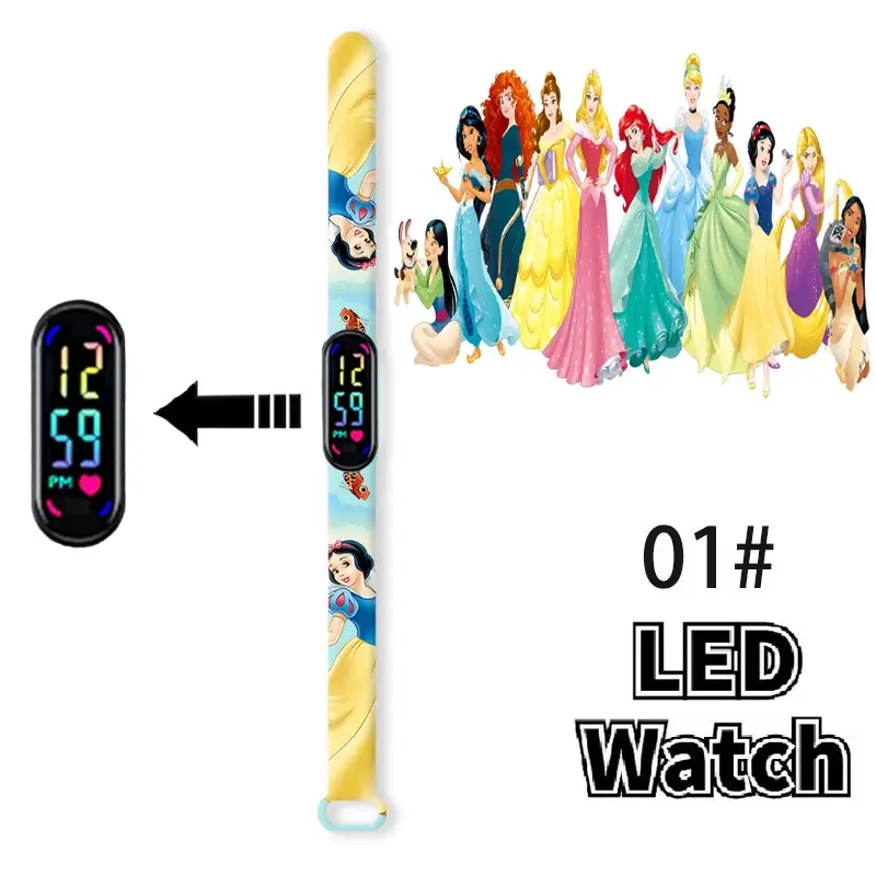 Thumbnail: Disney Princess Frozen Figure elsa Kids' Digital Watches Cartoon LED Touch Wate