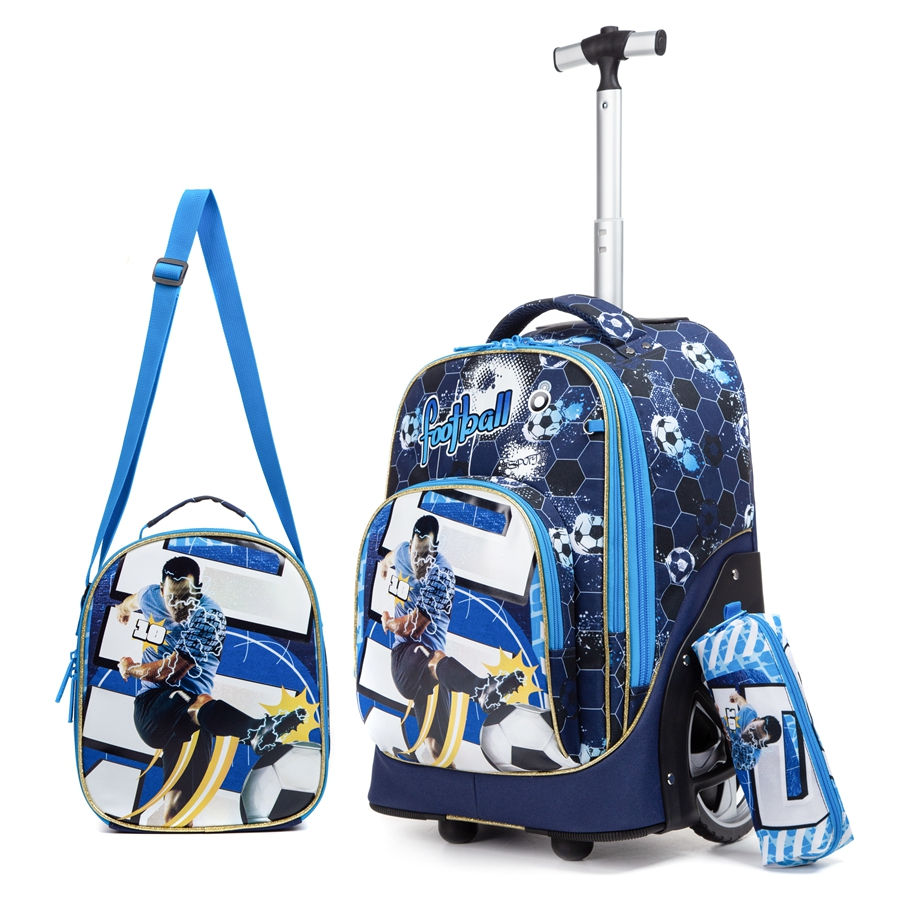 Thumbnail: Trolley rucksäcke taschen für jugendliche 18 inch Schule Rädern rucksack für mä