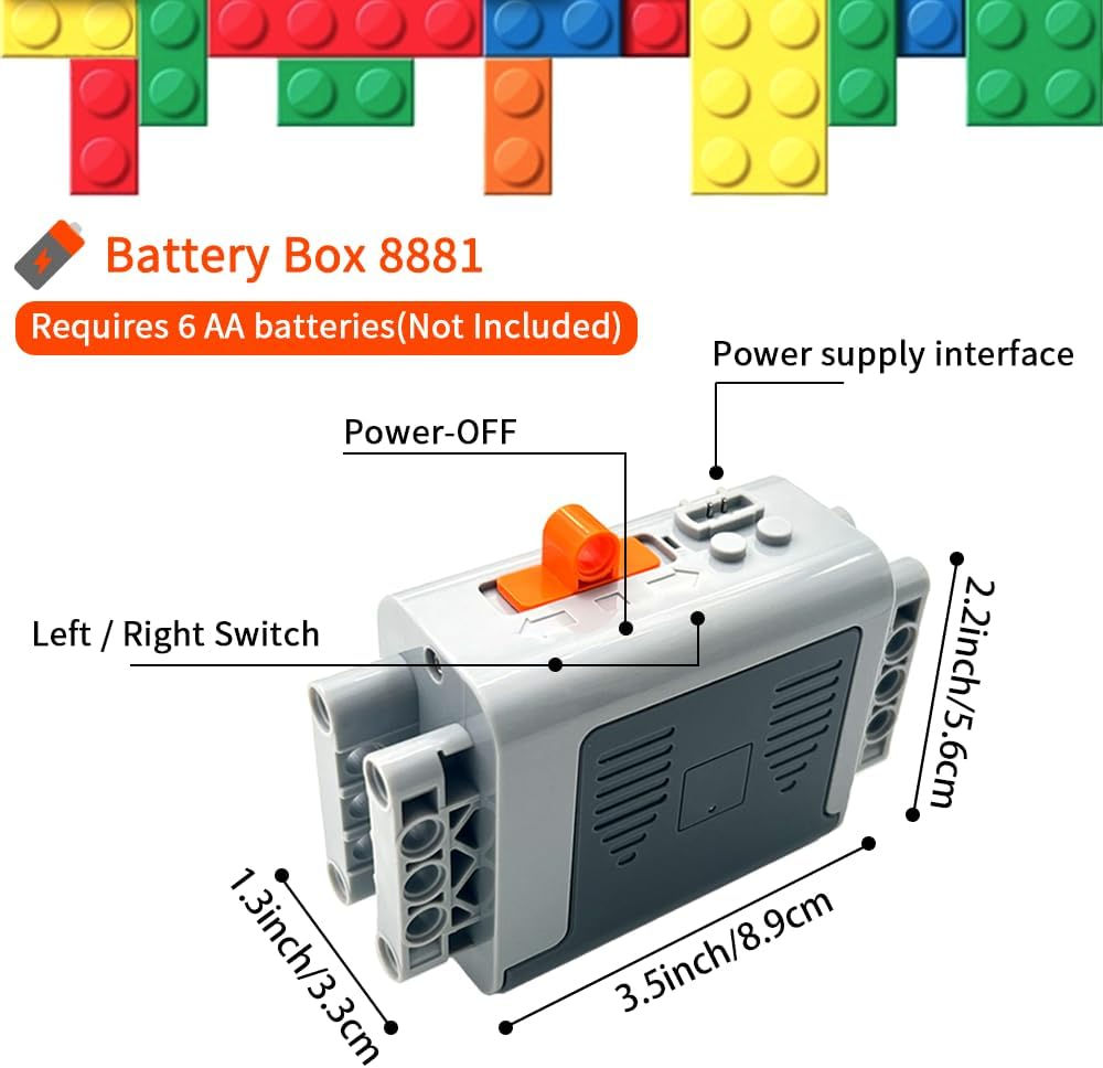 5-in-1 Motor Kit Compatible with Lego Technic：M Motor,Battery Box,2.4G Receiver