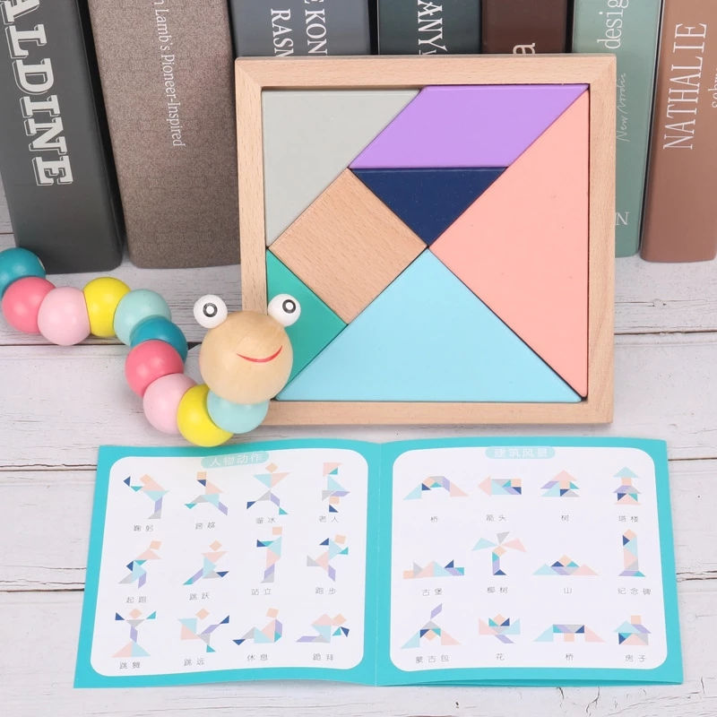 Thumbnail: Hot Kids Montessori Wooden Toys Macaron Blocks Learning Toy Baby Music Rattles 