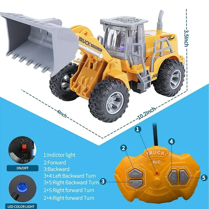 Thumbnail: 3 in 1 rc Auto Spielzeug LKW antike Rad Schaufel Lader 6ch 4wd Metall Fernbedie